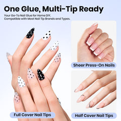 Beetles Gel Polish cola de uñas: adhesión duradera para uñas de extensión con acabado claro