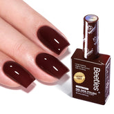 Beetles Gel Polish burgundy-rojo en botella, color coincide y fácil de identificar.