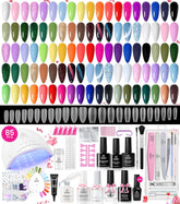 Beetles Gel Polish Kit abierto con colores para manicura en casa.