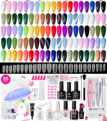Beetles Gel Polish Kit abierto con colores para manicura en casa.