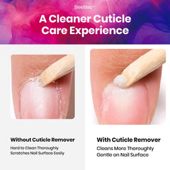 Beetles Pro Cuticle Remover, elimina piel muerta con delicadeza para uñas limpias.