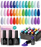 Beetles Gel Polish Set 24 colores arcoíris para manicuras brillantes