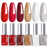 Beetles Gel Polish rojo burdeos brillante para uñas con brillo duradero.