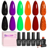 Beetles Gel Polish Set Hocus Pocus con colores vivos para uñas creativas.