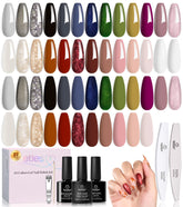 Beetles Gel Polish Set: paleta de 25 colores para invierno y manicure versátil