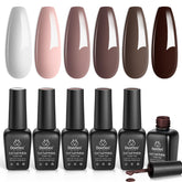 Beetles Gel Polish marrón café, ideal para manicura duradera en casa.