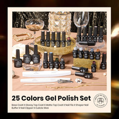 Beetles Gel Polish Set tonos oscuros y brillos para looks nocturnos