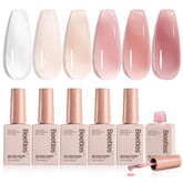 Beetles Gel Polish Susurros de Amor, set de 6 colores para uñas versátiles.