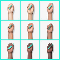 Beetles Gel Polish Verde Cascada acabado brillante y sutil.