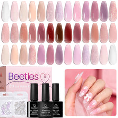 Beetles gel para uñas, conjunto de 20 colores translúcidos para uso diario.