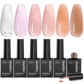 Beetles Jelly Gel Nail Polish Set: botellas listas para manicura brillante.