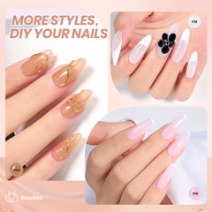 Beetles Jelly Gel: muestra rosa translúcido para efecto sutil.
