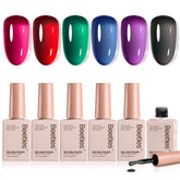 Beetles Jelly Gel Esmalte: muestra de 6 colores brillantes para uñas.