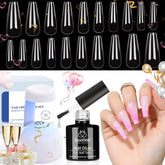 Beetles kit de uñas gel con tips coffin para extensión elegante.