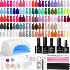 Beetles kit esmalte gel 55 colores con lámpara UV para manicuras en casa