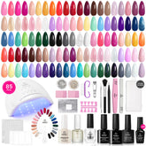 Beetles kit esmalte gel 85 piezas, manicuras duraderas y brillantes