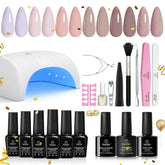 Beetles Gel Polish kit avec 6 teintes nude pour mani facile à domicile