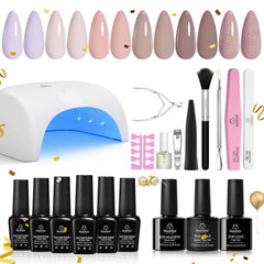 Beetles Gel Polish kit avec 6 teintes nude pour mani facile à domicile