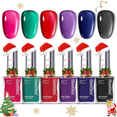 Beetles Gel Polish six-color bottle lineup showing the jelly shades.