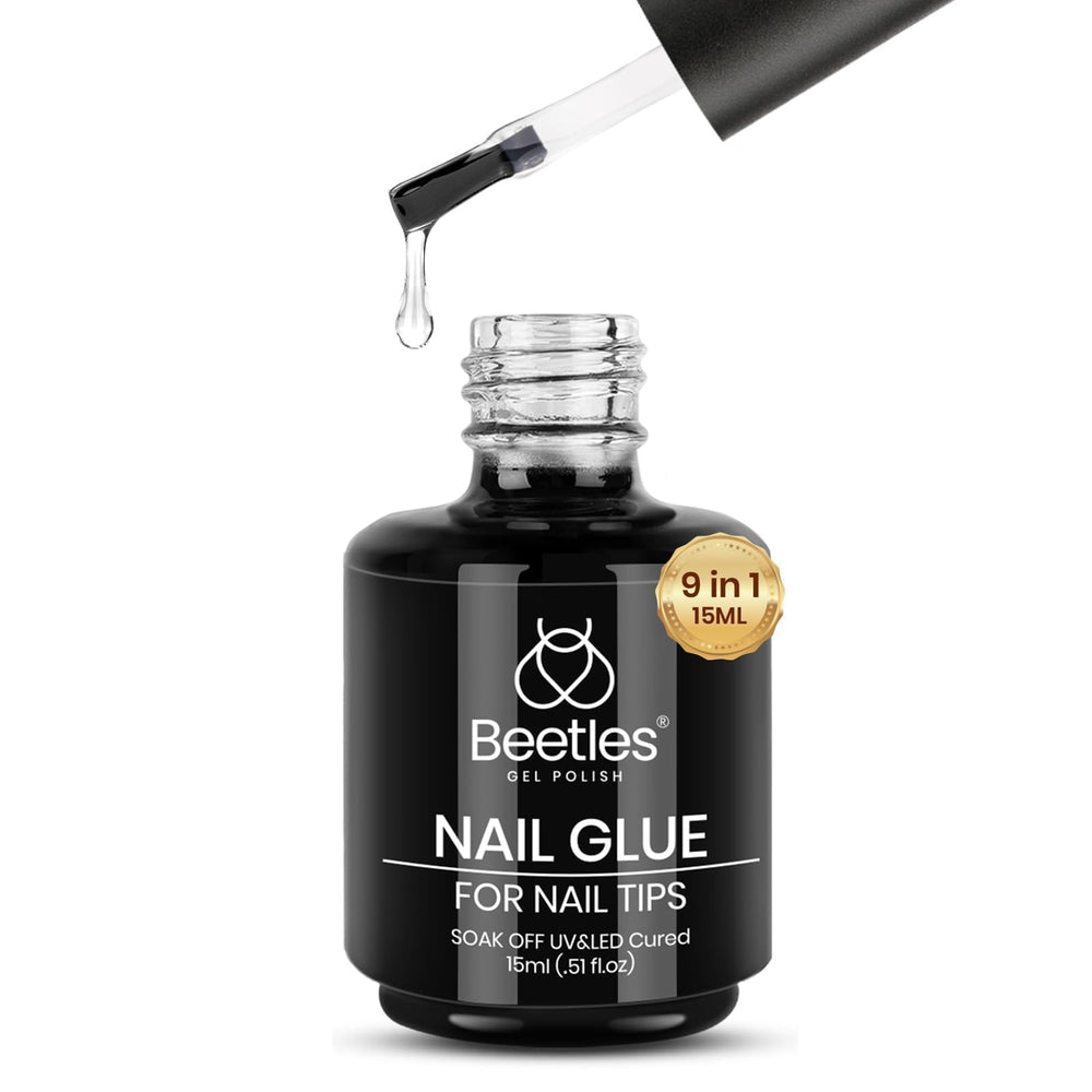 Beetles pegamento gel uñas 9 en 1 en botella de 15 ml para una aplicación estable