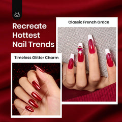 Beetles Red Revival: bote de esmalte rojo para manicura rápida.