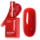 Beetles Rojo Esmalte Gel 15 ml para un color clásico y duradero.