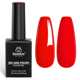 Beetles Rojo Gel Uñas: brillo resplandeciente y cobertura completa.