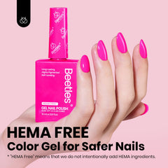 Beetles rosa neon: aplicación fácil para un acabado suave y uniforme.