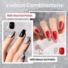 Beetles Gel Polish Silver Cat Eye brillo plata para look elegante.