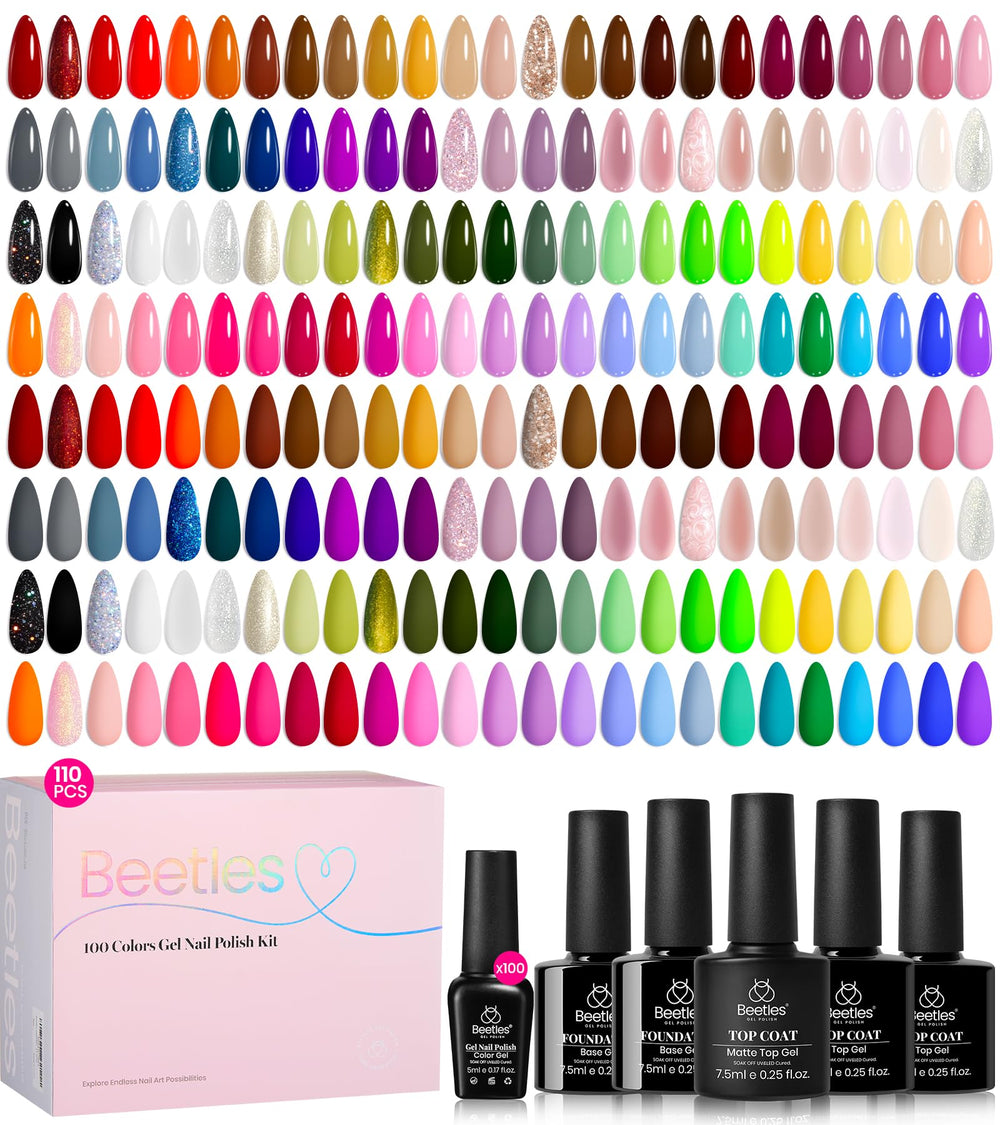 Beetles Sueños Cromáticos: conjunto de 100 colores para uñas brillantes.