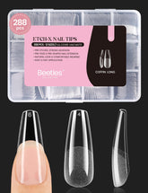 Beetles tips uñas coffin largo pre-etch: aplicación rápida y agarre mejor para extensiones temporales.