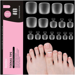 Beetles tips para uñas de dedos del pie cuadrados con 16 tallas para ajuste perfecto.