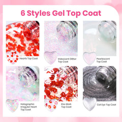 Beetles Valentín: top coat glitter con efecto holográfico para cualquier base de color.