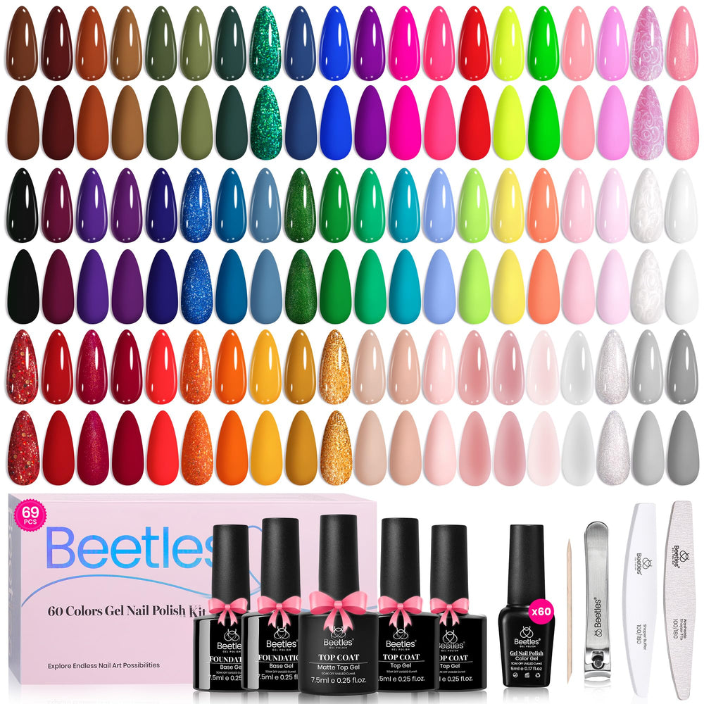 Beetles vernis gel 60 couleurs pour des manucures variées et éclatantes.