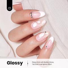 Beetles vernis gel blanc: durcissement en lampe LED pour une finition homogène.