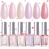 Beetles vernis rose paillettes – ensemble de 6 couleurs pour ongles éclatants.
