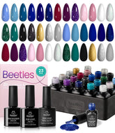 Beetles Gel Polish, azul marino, acabado duradero para uso diario.