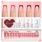 Beetles X Press Plus – Ongles rouge French cramoisi prêt-à-poser