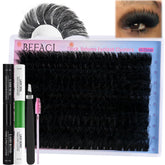BEFACL kit clusters pestañas 280D 14-25mm para un look de volumen personalizado y fácil.