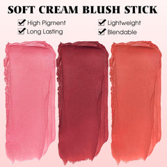 BEFIVECOK Blush Stick uso versátil en mejillas, ojos y labios.