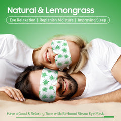 BeHoomi mascarilla ocular sin pelusa lemongrass para uso diario cómodo.