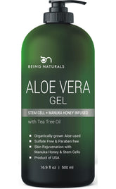 Frasco de Being Naturals Aloe Vera Gel para hidratación diaria