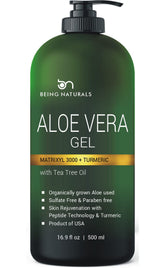 Being Naturals gel Aloe Vera envase, hidratación suave para la piel