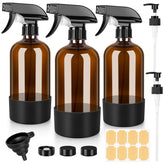 BELICOO botellas vidrio ámbar 500ml, ideales para conservar aceites esenciales.