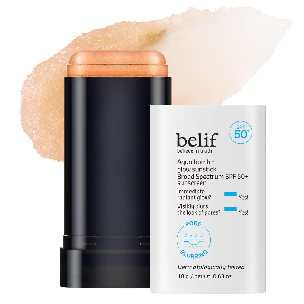 Belif Aqua Bomb Stick visage, application rapide sans traces blanches.