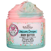 Bella and Bear Unicorn Dreams crema corporal en bote para hidratación profunda y piel suave.