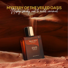 BellaVita Luxury Oud: detalle de etiqueta y logotipo para un lujo visible
