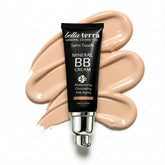 Bellaterra crema BB botella y aplicación suave para un acabado natural