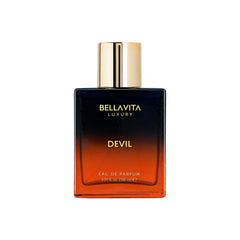 Bellavita Devil unisex bottle front view signaling bold luxury for daily wear.