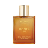 BellaVita Honey Oud: botella frontal, aroma versátil para cualquier ocasión.